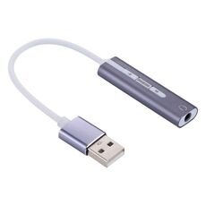 Guscio in alluminio Jack da 3,5 mm Scheda audio USB esterna HIFI Magic Voice Adattatore a 7.1 canali Unità gratuita per computer, desktop, altoparlanti, auricolare (grigio)