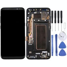 Schermo LCD originale + pannello touch originale con cornice per Galaxy S8 + / G955 / G955F / G955FD / G955U / G955A / G955P / G955T / G955V / G955R4 / G955W / G9550 (nero)