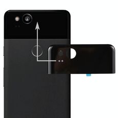 Google Pixel 2 Cover posteriore Copriobiettivo in vetro superiore (nero)