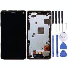 Schermo LCD OEM per Sony Xperia Z3 Mini Compact Digitizer Assemblaggio completo con cornice (nero)