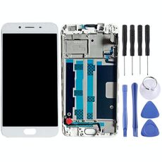 Per schermo LCD OPPO R9s (TFT) + pannello a sfioramento con cornice (bianco)