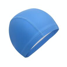 Cuffia da nuoto elastica con rivestimento in PU impermeabile per adulti Mantenere i capelli lunghi asciutti Cuffia da bagno con protezione per le orecchie (blu)
