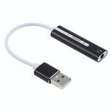 Guscio in alluminio Jack da 3,5 mm Scheda audio USB esterna HIFI Magic Voice Adattatore a 7.1 canali Unità gratuita per computer, desktop, altoparlanti, auricolare (nero)