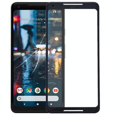 Obiettivo in vetro esterno per schermo anteriore originale per Google Pixel 2 XL (nero)