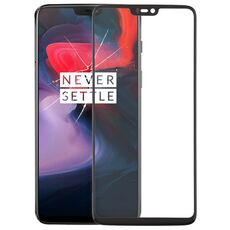 Per OnePlus 6 Lente in vetro esterno per schermo anteriore (nero)