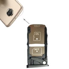 Vassoio per scheda SIM + vassoio per scheda micro SD per Motorola Moto Z2 Force (nero)