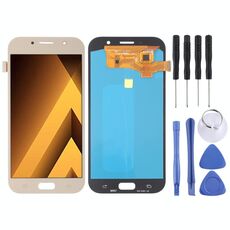 Schermo LCD OLED per Galaxy A7 (2017), A720F, A720F/DS con digitalizzatore Full Assembly (oro)
