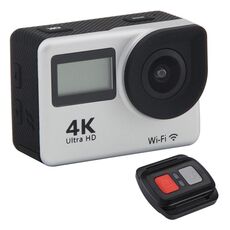 S300 HD 4K WiFi 12.0MP Fotocamera sportiva con telecomando e custodia impermeabile da 30 m, touch screen LTPS da 2,0 pollici + display frontale da 0,66 pollici, Generalplus 4248, obiettivo grandangolare 170 gradi A (argento)