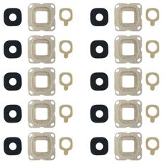 Per Galaxy C7 10 pezzi Cornice per fotocamera posteriore e copriobiettivo con adesivo (oro)
