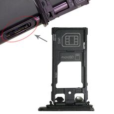 Vassoio scheda SIM1 + Vassoio scheda SIM2 / Micro SD per Sony Xperia XZ (nero)