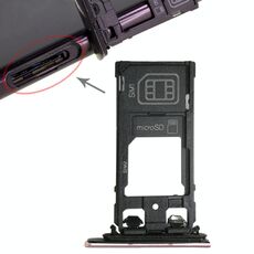 Vassoio scheda SIM1 + Vassoio scheda SIM2 / Micro SD per Sony Xperia XZ (rosa)