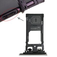 Vassoio scheda SIM1 + Vassoio scheda SIM2 / Micro SD per Sony Xperia XZ (argento)