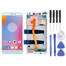 Schermo LCD OEM per 5,5 pollici Lenovo K6 Note K53a48 digitalizzatore assemblaggio completo con cornice (bianco)