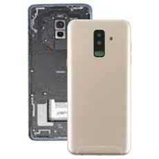 Cover posteriore per Galaxy A6+ (2018) / A605 con tasti laterali e obiettivo della fotocamera (oro)