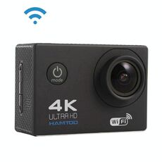 HAMTOD H9A HD 4K WiFi Sport Camera con custodia impermeabile, Generalplus 4247, schermo LCD da 2,0 pollici, obiettivo grandangolare da 120 gradi (nero)