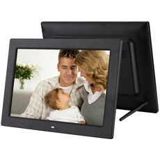Cornice per foto digitale a LED da 13 pollici con telecomando, lettore MP3 / MP4 / film, supporto ingresso scheda USB / SD, altoparlante stereo integrato