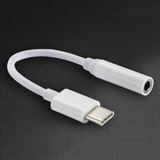 Convertitore adattatore da 12,5 cm USB-C / tipo C maschio a 3,5 mm audio femmina (bianco)
