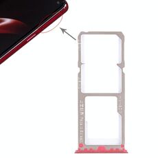 Per OPPO A3 2 x Vassoio per schede SIM + Vassoio per schede Micro SD (rosso)