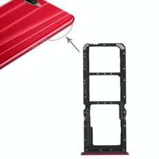 Per OPPO K1 2 x vassoio per scheda SIM + vassoio per scheda Micro SD (rosso)