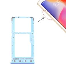 Vassoio scheda SIM + vassoio scheda SIM / vassoio scheda micro SD per Xiaomi Redmi 6 / Redmi 6A (blu)
