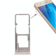 Per Vivo Y53 2 x vassoio per scheda SIM + vassoio per scheda Micro SD (oro)