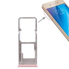 Per Vivo Y53 2 x vassoio per scheda SIM + vassoio per scheda Micro SD (oro rosa)