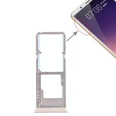 Per Vivo Y79 2 x vassoio per scheda SIM + vassoio per scheda Micro SD (oro)