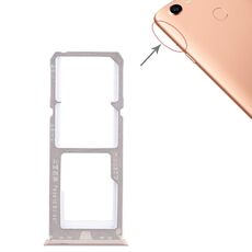 Per OPPO A79 2 x vassoio per scheda SIM + vassoio per scheda Micro SD (oro)