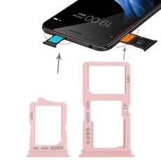 Per Vivo Y66 2 x vassoio per scheda SIM + vassoio per scheda micro SD (oro rosa)