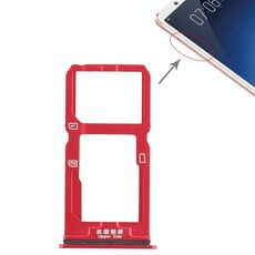 Per Vivo X20 Vassoio per schede SIM + Vassoio per schede SIM/Vassoio per schede Micro SD (rosso)