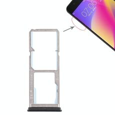 Per Vivo Y69 2 x vassoio per scheda SIM + vassoio per scheda micro SD (nero)