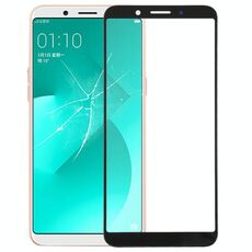 Per OPPO A83 Obiettivo di vetro esterno dello schermo anteriore (nero)