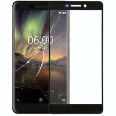 Lente esterna in vetro per schermo anteriore per Nokia 6 2018 / 6.1 SCTA-1043 TA-1045 TA-1050 TA-1054 TA-1068 (nero)