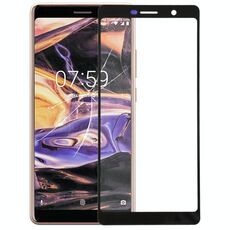 Lente in vetro esterno per schermo anteriore per Nokia 7 Plus / E9 Plus (nero)