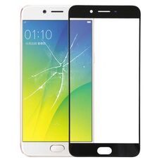 Per OPPO R9s Plus Lente in vetro esterno dello schermo anteriore (nero)