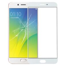 Per OPPO R9s Plus Lente in vetro esterno dello schermo anteriore (bianco)