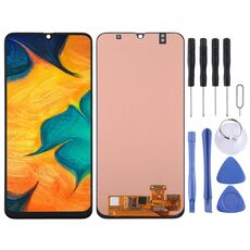 Schermo LCD Super AMOLED originale per Galaxy A30 con assemblaggio completo di digitalizzatore (nero)