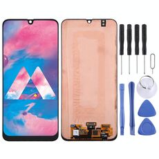 Schermo LCD originale per Galaxy M30 con assemblaggio completo di digitalizzatore (nero)