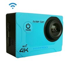 Fotocamera Sport Hamtod S9 UHD 4K WiFi con custodia impermeabile, GeneralPlus 4247, schermo LCD da 2,0 pollici, Lente larga 170 gradi (blu)