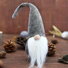 Decorazione natalizia fai-da-te Mini giocattolo bambola di Babbo Natale natalizio (grigio)