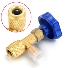 Apribottiglie con valvola in metallo blu 1/4 SAE Connettore per erogazione valvola del refrigerante Apribottiglie per R22 R134a R410A