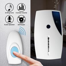 513E Impermeabile LED Campanello per campanello senza fili con telecomando con 36 brani di melodie