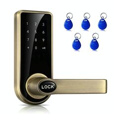 Password + Chiave + Scheda sensore Serratura elettronica in lega di zinco Bronzo rosso Serratura elettronica a codice touch screen