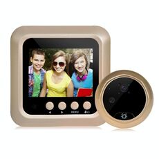 Danmini W5 Schermo da 2,4 pollici 2.0MP Telecamera di sicurezza Nessun disturbo Spioncino Viewer Campanello, Supporto TF Card / Visione notturna / Registrazione video (Oro)