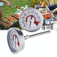 Termometri da forno in acciaio inossidabile BBQ Smoker Pit Grill Termometro bimetallico Temp Gauge Utensili da cucina con doppio display e vetro antiappannamento