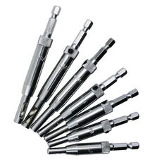 7 pezzi / set porte cerniera autocentrante maschiatore set punte per trapano perforatore strumenti per la lavorazione del legno (5 / 64,7 / 64,9 / 64,11 / 64,13 / 64,1 / 4 pollici, 5 mm)