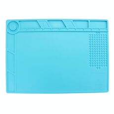 Piattaforma di manutenzione Tappetini isolanti in silicone resistenti al calore per riparazioni ad alta temperatura, dimensioni: 34,8 cm x 25 cm (blu)