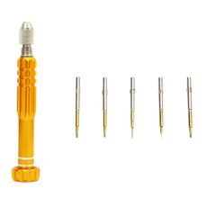 JF-6688 Set di cacciaviti multiuso in metallo 5 in 1 per la riparazione del telefono (oro)