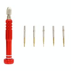 JF-6688 Set di cacciaviti multiuso in metallo 5 in 1 per la riparazione del telefono (rosso)
