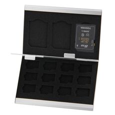 Custodia protettiva in lega di alluminio per scheda di memoria 15 in 1 per 3 schede SD + 12 TF (argento)